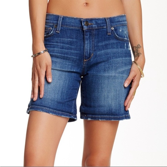 Joe’s Jeans 6” Cuff Denim Shorts Irisa Wash Size 29 Distressed Casual - Picture 1 of 15